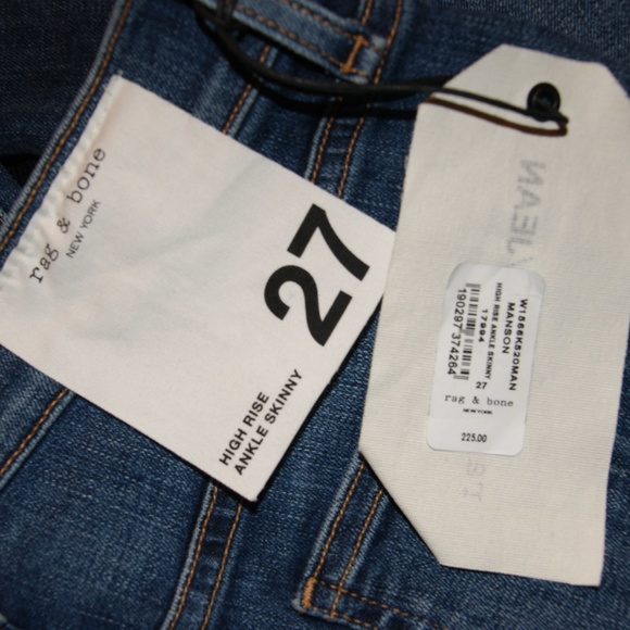 New RAG & BONE High Rise Ankle Skinny Jeans 27 NWT - Picture 6 of 8